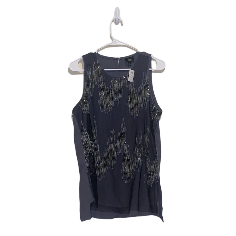 [MOSSIMO] Sequined Blouse Tank Gray